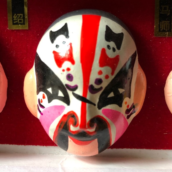 NEW Set of 6 Chinese Peking Opera Painted Ceramic Face Masks Collectible Decor - Picture 11 of 15